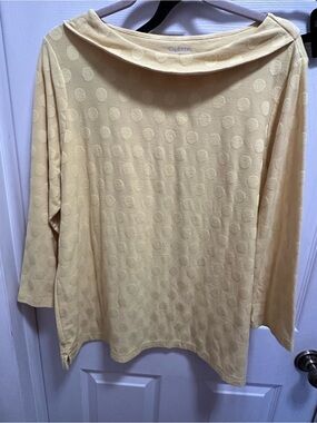 Kim Rogers Yellow Polka Dot Tunic Top